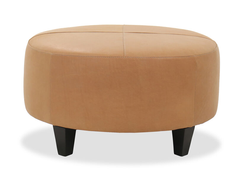 Medium Leather Ottoman